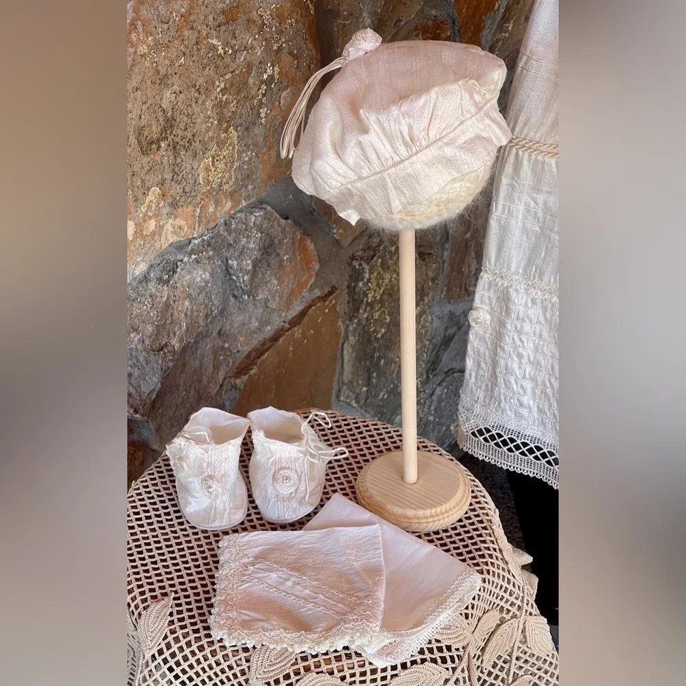 Silk Baby Boy Convertible Heirloom Gown Romper Set 12–18M Formal Linen Revival